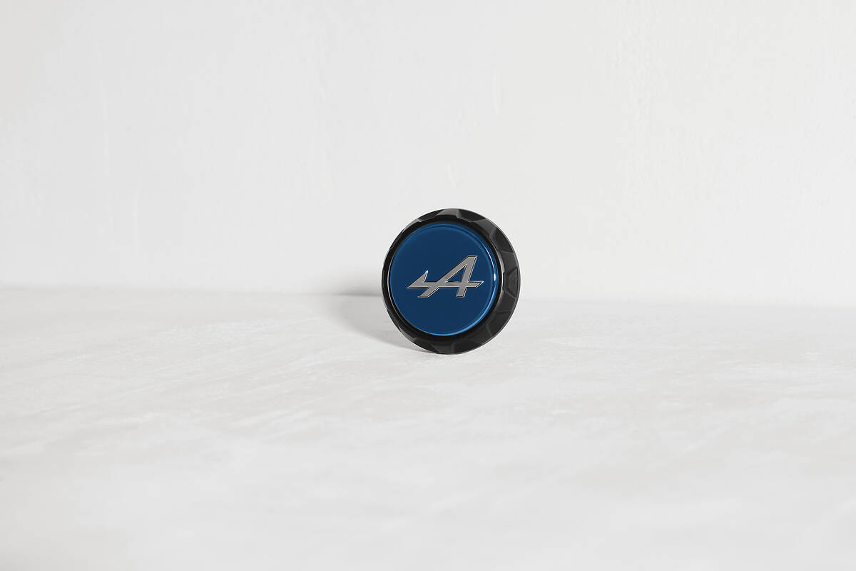 Coprimozzo blu con bordi neri Alpine
